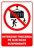 Indicator interzisa trecerea pe sub mase suspendate