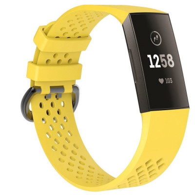 Curea Bratara sport Edman pentru Fitbit Charge 3 / 4, marimea S, Galben foto