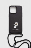 Cumpara ieftin Karl Lagerfeld Husă pentru telefon iPhone 15 Pro Max 6.7&quot; culoarea negru