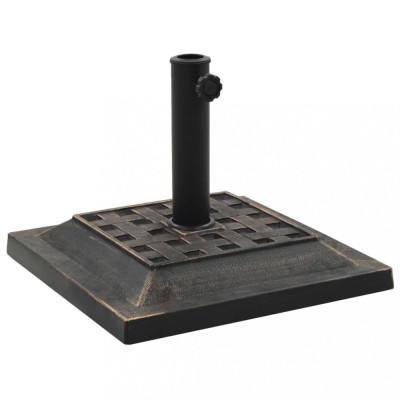 vidaXL Suport umbrelă de soare, bronz, 12 kg, polirășină, pătrat foto