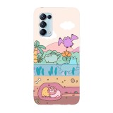 Husa compatibila cu Oppo A72, Viceversa, model Dino park Pusheen, Silicon, TPU, Transparent, Carcasa