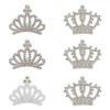 Set Autocolante Decorative Crăciun, Coroane, Păslă, Strass Alb, 6 Bucăți, 3.5x2.5cm, Oem