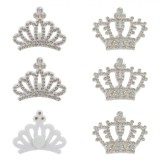 Set Autocolante Decorative Crăciun, Coroane, Păslă, Strass Alb, 6 Bucăți, 3.5x2.5cm, Oem