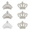 Set Autocolante Decorative Crăciun, Coroane, Păslă, Strass Alb, 6 Bucăți, 3.5x2.5cm