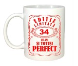Cana alba personalizata, Editie Limitata 34 ani, INOVATIX&reg;. 330ml, Oem