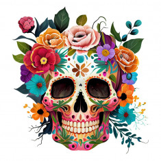 Sticker decorativ, Sugar Skull, Multicolor, 64 cm, 1201STK-2