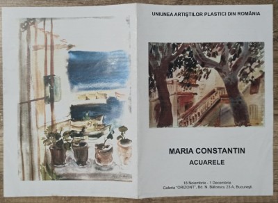 Pliant expozitie Maria Constantin foto
