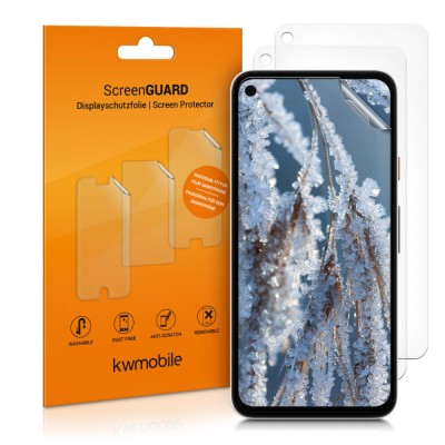 Set 3 Folii de protectie pentru Google Pixel 4a, kwmobile, Fata, Transparenta, 52471.1 foto