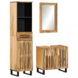 vidaXL Set mobilier de baie, 3 piese, lemn masiv de mango brut 3217089
