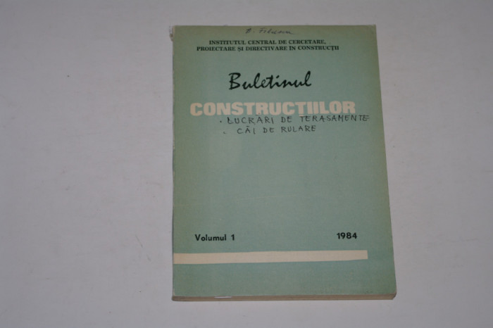 Buletinul constructiilor volumul 1 - 1984