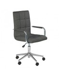 Scaun birou copii HM Gonzo 3, tapiterie stofa, cadru polipropilena, inaltime reglabila, brate tapitate, 90 kg, gri inchis