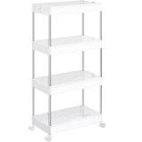 SONGMICS Carucior de depozitare mobil cu roti, pe 4 niveluri, 40x22x86 cm, alb Household NewTrend