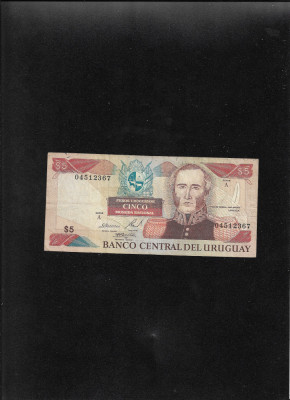 Rar! Uruguay 5 pesos 1997 seria04512367 foto