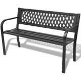 Cumpara ieftin Bancă de grădină, negru,118 cm, oțel