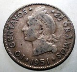 J.440 REPUBLICA DOMINICANA 10 CENTAVOS 1951 ARGINT
