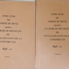 INDICATOR DE NORME DE DEVIZ PENTRU LUCRARI DE REPARATII DE INSTALATII SANITARE LA CONSTRUCTII RSP 1981 VOL.1-2-C