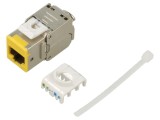 Modul RJ45 Keystone Gri/Galben, IEEE 802.3at, Cat 6a - Goobay