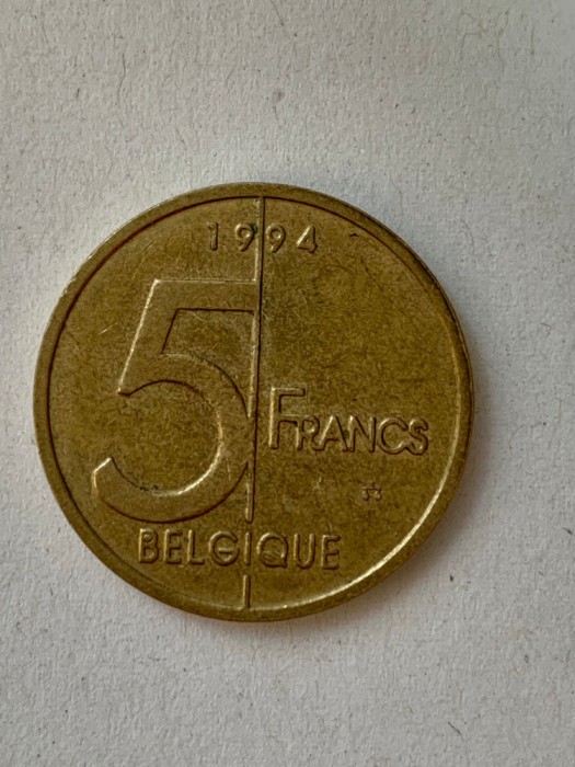 Moneda 5 FRANCI - 5 francs - B plin - Belgia - 1994 - KM 189 (132)