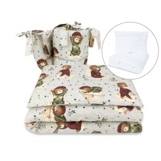 Lenjerie patut cu 5 piese, MimiNu, Pentru patut 120x60 cm, Cu pilota si perna, Din bumbac certificat Oeko Tex Standard 100, Tedd foto