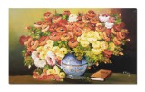 Cumpara ieftin Tablou pictat manual living, dormitor, Poezia florilor, vaza cu flori, 100x60cm ulei pe panza, gata de agatat pe perete