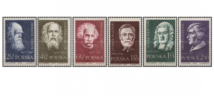 Polonia 1959 - oameni de știință, serie neuzata