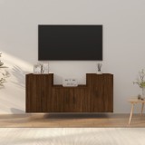 VidaXL Set dulap TV, 3 piese, stejar maro, lemn prelucrat