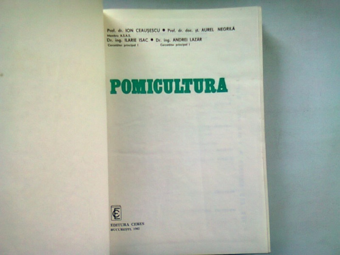 POMICULTURA - ION CEAUSESCU