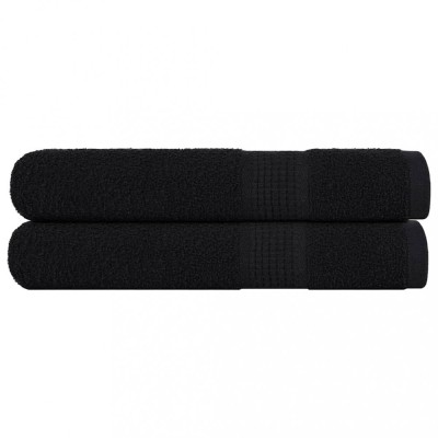 vidaXL Prosoape pentru saună 2 buc Negru 80x200cm 360 g/m&amp;sup2; 100% bumbac 136959 foto
