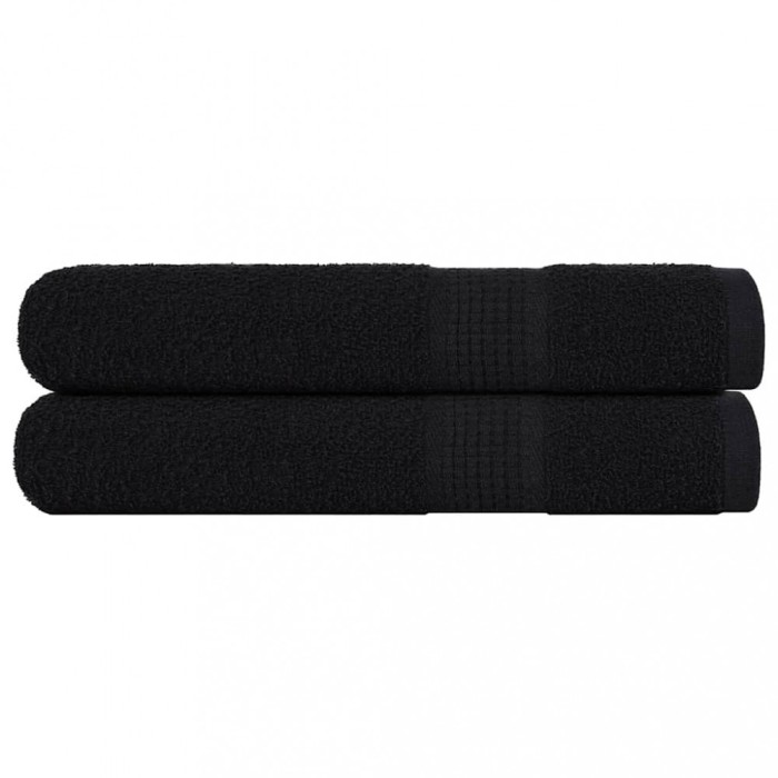 vidaXL Prosoape pentru saună 2 buc Negru 80x200cm 360 g/m&sup2; 100% bumbac 136959