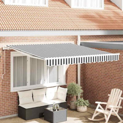 vidaXL Copertină retractabilă automat, antracit/alb, 300x250 cm 3215780 foto