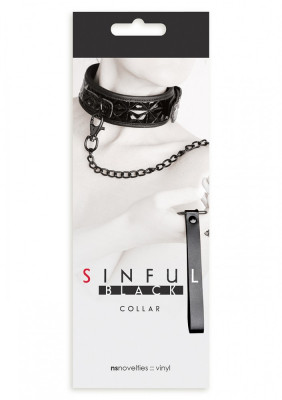 Zgarda cu lesa - SINFUL COLLAR BLACK foto