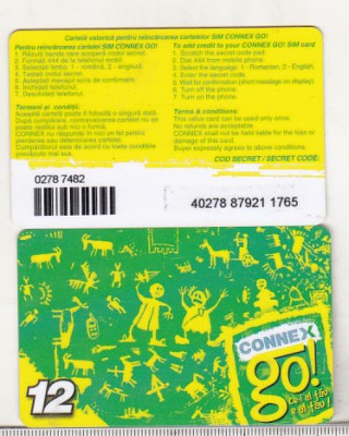 bnk card Romania - Connex - reincarcare Go! 12 - RO-CON-REF-0021D foto