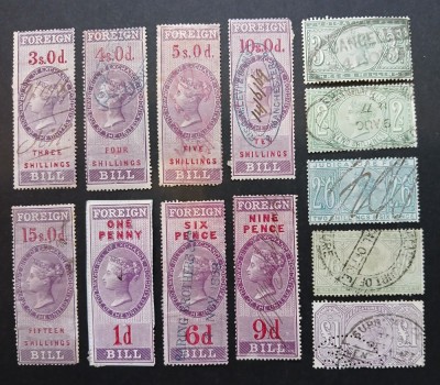 GB-ANGLIA-1886/90-lot fiscale---stampilate- foto