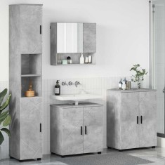 vidaXL Set de mobilier pentru baie 4 pcs Gri beton 61 x 35 x 64 cm 3393006