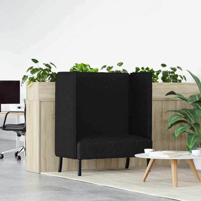 vidaXL Canapea cu spătar &icirc;nalt Negru 109 x 56 x 121 cm țesătură 42010834