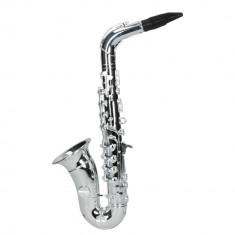 Saxofon de jucarie din plastic metalizat, 8 note
