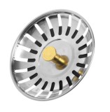 Filtru de scurgere pentru chiuveta de bucatarie Minismus, aluminiu, argintiu/auriu, 80 mm
