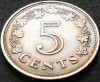 Moneda exotica 5 CENTI - MALTA, anul 1972 * cod 3346, Europa, Cupru-Nichel