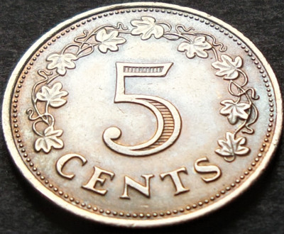 Moneda exotica 5 CENTI - MALTA, anul 1972 * cod 3346 foto