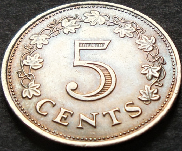 Moneda exotica 5 CENTI - MALTA, anul 1972 * cod 3346