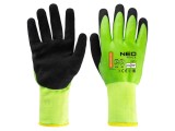Mănuși de protecție neagră-verde, poliester, dimensiune 10