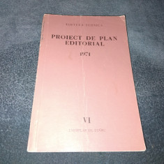 EDITURA TEHNICA - PROIECT DE PLAN EDITORIAL 1971