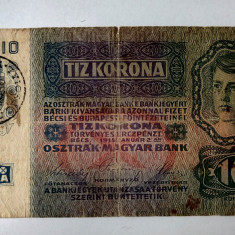 Austro-Ungaria - 10 Korona / Kronen 1915 - Stampila Romania