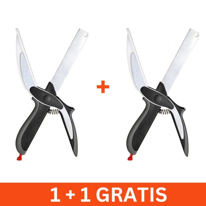 Foarfeca multifunctionala pentru bucatarie, 2 in 1, 1+1 gratis
