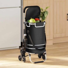 Carucior de cumpărături Negru 47 x 39 x 100.5 cm Tafeta Oxford