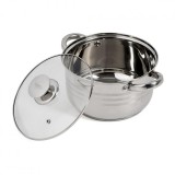 Cumpara ieftin Semioala Myra Cooking Heinner, 20 x 11.5 cm, 3.5 L, baza capsulata, capac termorezistent, inox