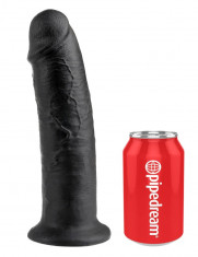 Dildo Realistic Cu Ventuza King Cock, Negru, 25 cm foto