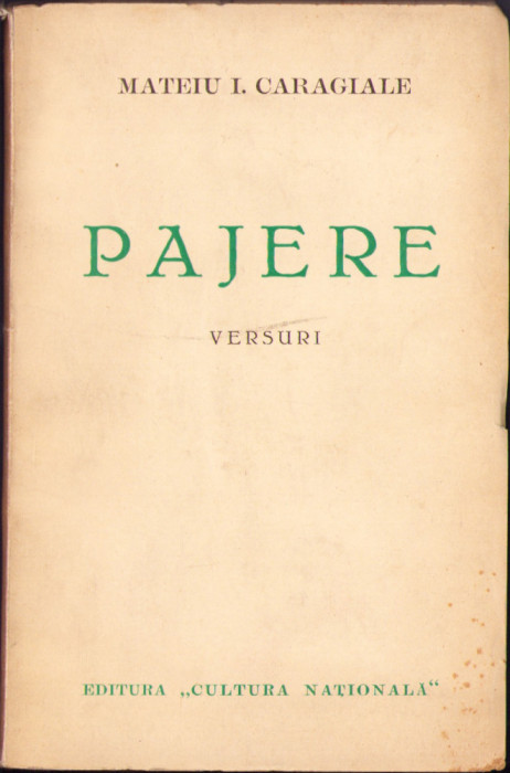 HST C1776 Pajere Versuri de Mateiu Caragiale ediția I