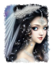 Sticker decorativ Mireasa, Alb, 70 cm, 11489ST foto