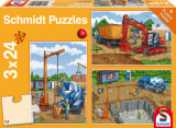 Puzzle 3x24 piese Construction Work Ahead, Schmidt